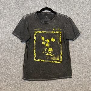 Twenty One Pilots Shirt Adult Small Gray Wilted Roses Tshirt Acid Wash Music